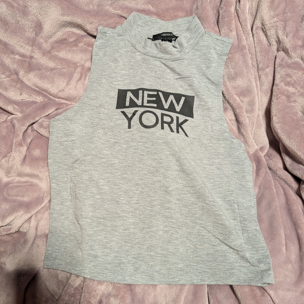 Forever 21 Gray 'New York' Tank Top